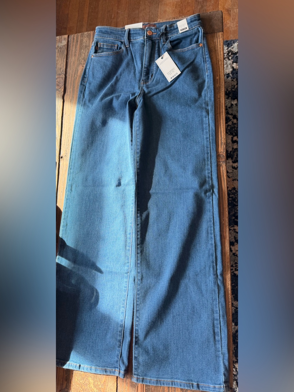 Judy Blue Women's Wide Leg Flare Jeans in Blue Denim